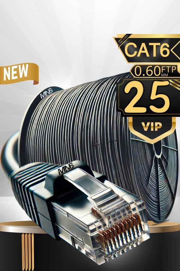 MN6 M108XF 25 Metre Internet Kablosu/ftp0.60mm-cat6 Iki Kat Korumalı/iç Dış Mekan/25M Ethernet Kablosu - Image 1