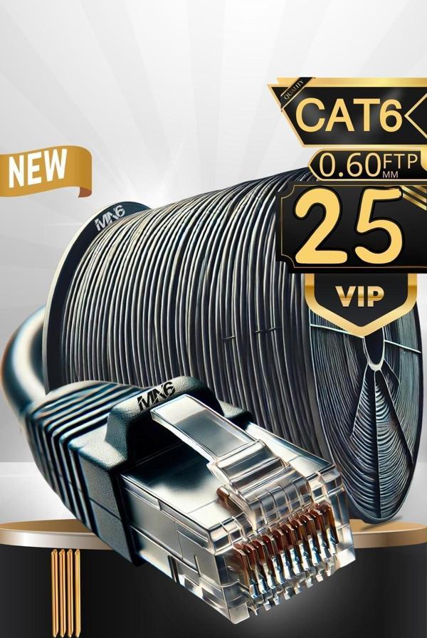 MN6 M108XF 25 Metre Internet Kablosu/ftp0.60mm-cat6 Iki Kat Korumalı/iç Dış Mekan/25M Ethernet Kablosu - Image 1