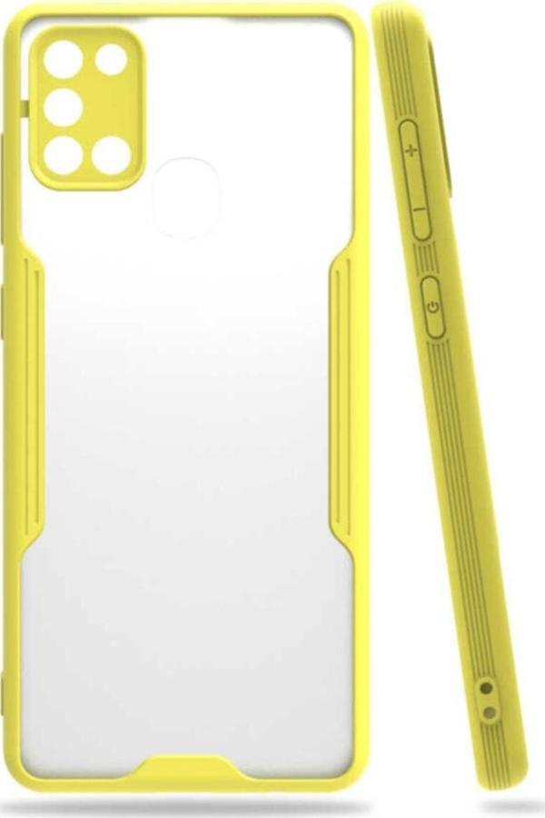 Coverzone Galaxy A31 Renkli Kenar Perfe Tpu Silikon Kılıf Sarı - Image 1