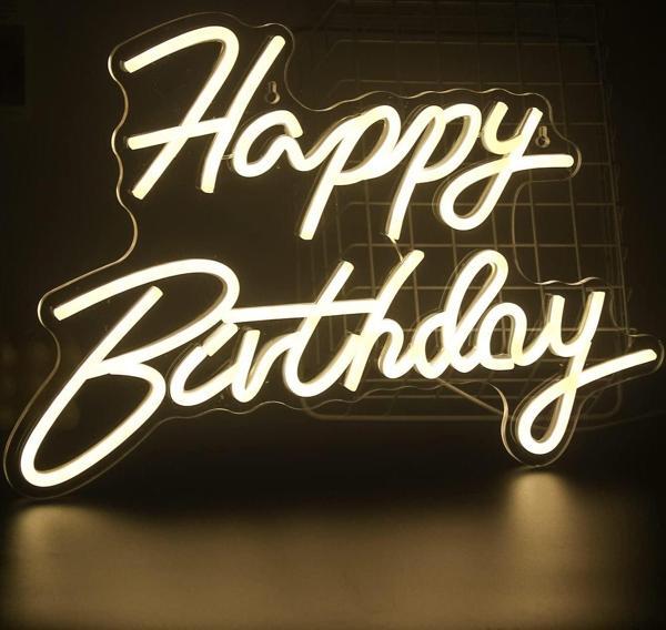 Büro Ev Ofis Hediyesi için Happy Birthday Yazılı Neon Led Işık - Image 1