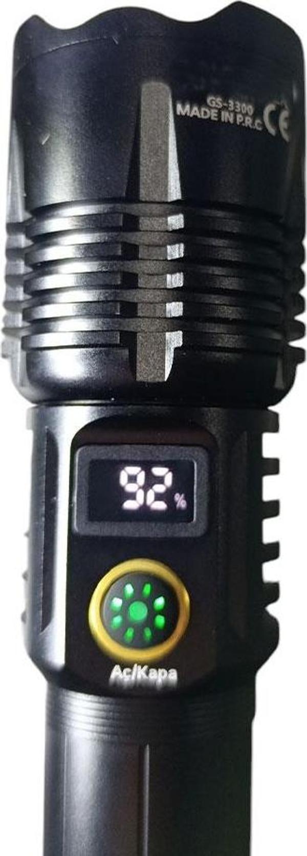 Büro Ev Ofis İş Güvenliği için 2800MAH Şarjlı Lamba 1500LM TG Led Işıklı Zoomlu El Feneri - Image 1