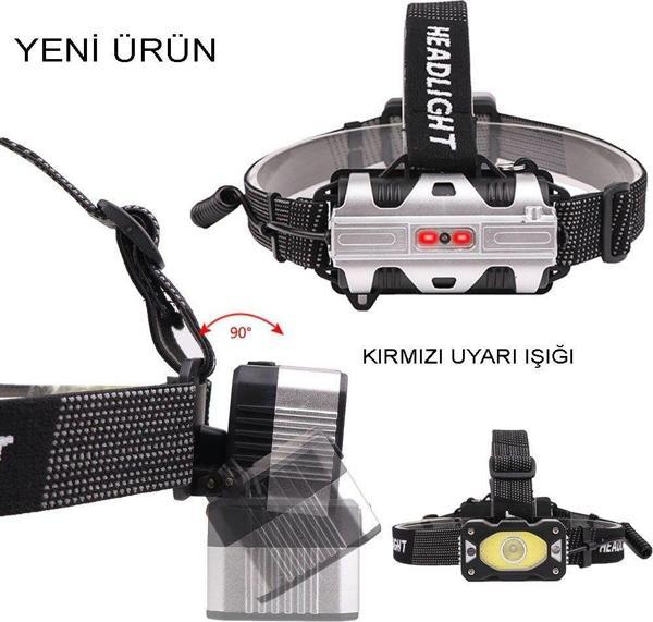 Büro Ev Ofis İş Güvenliği için Şarjlı Lamba Sensörlü 4MOD Işıklı Kafa Feneri - Image 1