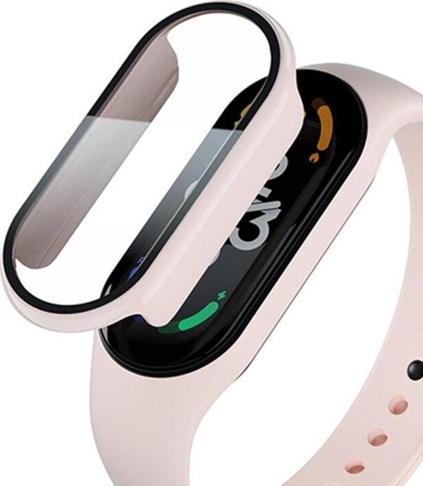 Coverzone Xiaomi Mi Band 7 Ile Uyumlu Tam Kapatan Önü Kapalı Serendipity Tempered Ekran Koruma Rosegold - Image 1