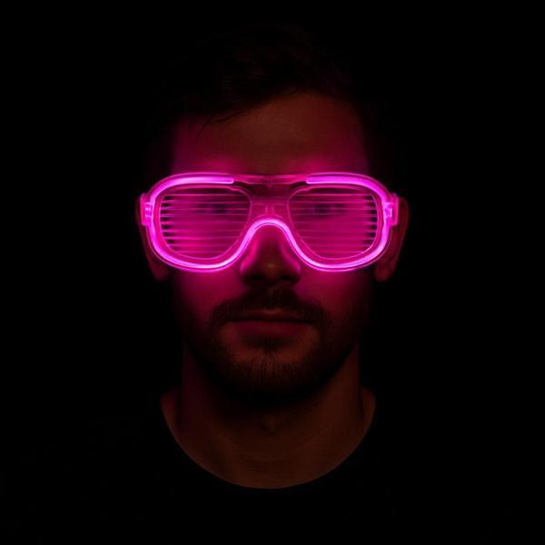 Büro Ev Ofis Parti Kostümü için 3MOD Pembe Led Neon Işıklı Parti Gözlüğü - Image 1