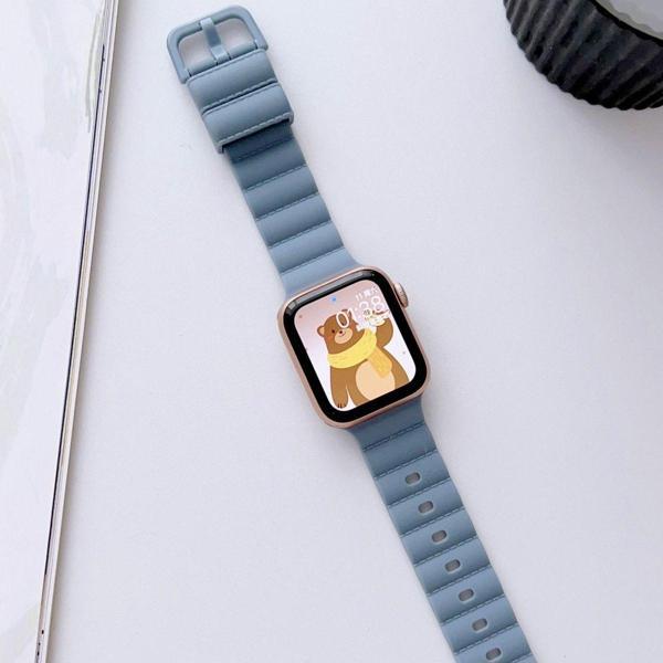 Coverzone Apple Watch Ile Uyumlu Kordon 42-44mm Ve 45mm Uyumlu Renkli Tokalı Chateau Kordon Kayış - Image 1