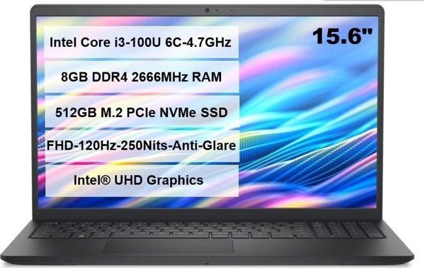 Dell 15 Intel Core 3-100U 8GB RAM 512GB M.2 SSD 15.6" FHD Ubuntu DC15250 - Image 1
