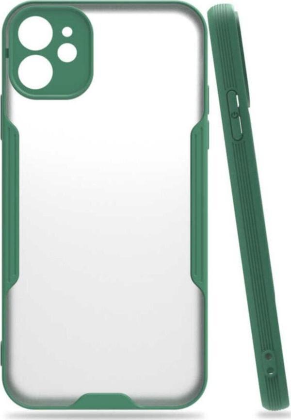 Coverzone Galaxy A11 Renkli Kenar Perfe Tpu Silikon Kılıf Koyu Yeşil - Image 1