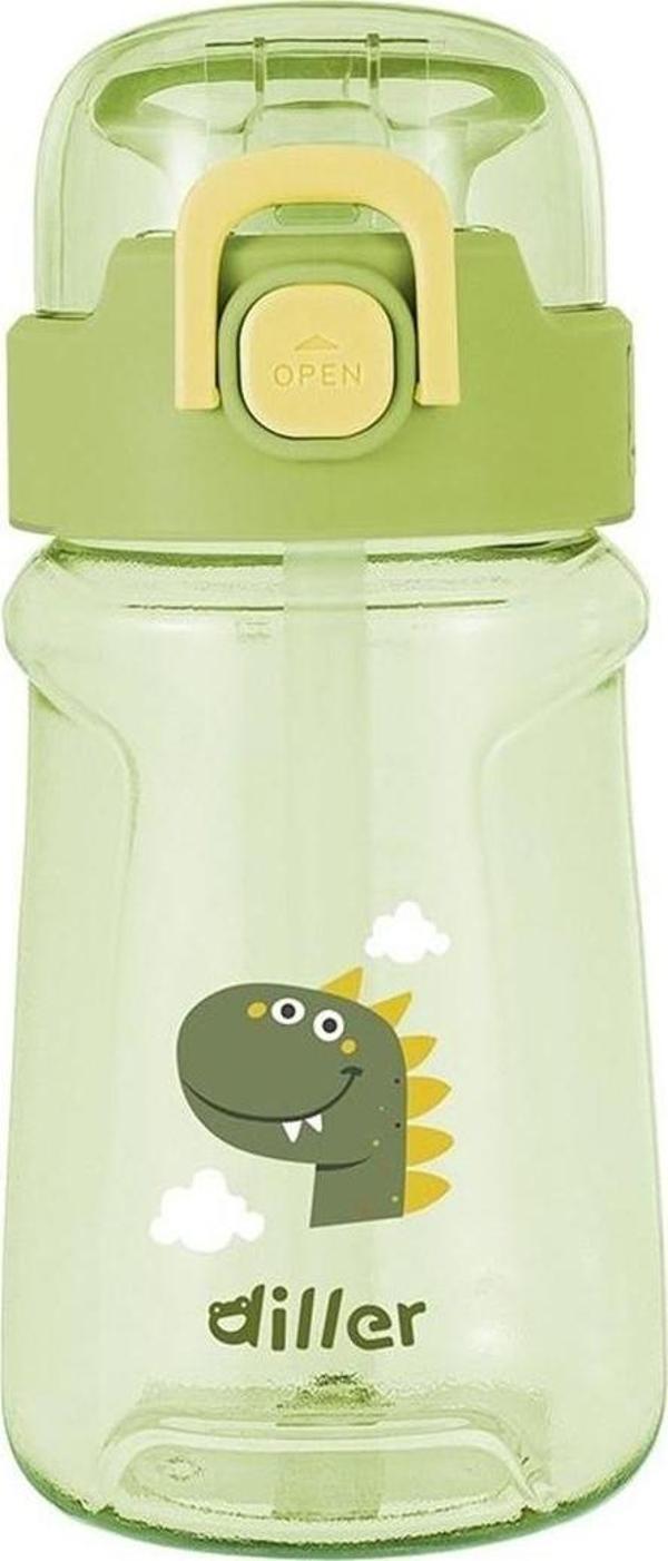 Diller Tritan Pipetli Çocuk Matara Yeşil 550 ml - Image 1