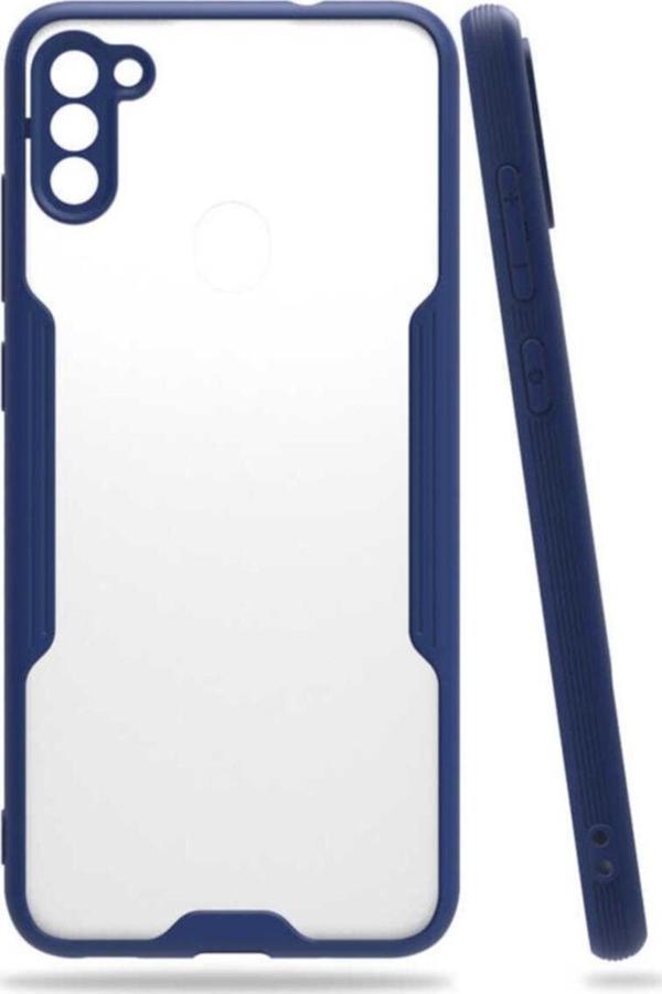 Coverzone Galaxy A11 Renkli Kenar Perfe Tpu Silikon Kılıf Lacivert - Image 1