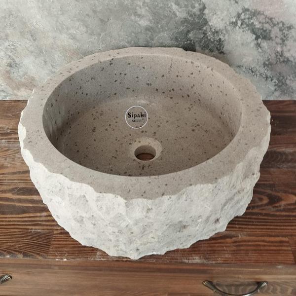 Andazit Bazalt Doğal Patlatma Çanak Lavabo - Image 1
