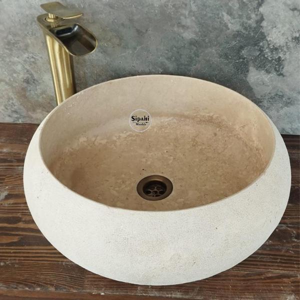  Traverten Dışı Mucartalı Çanak Lavabo - Image 1