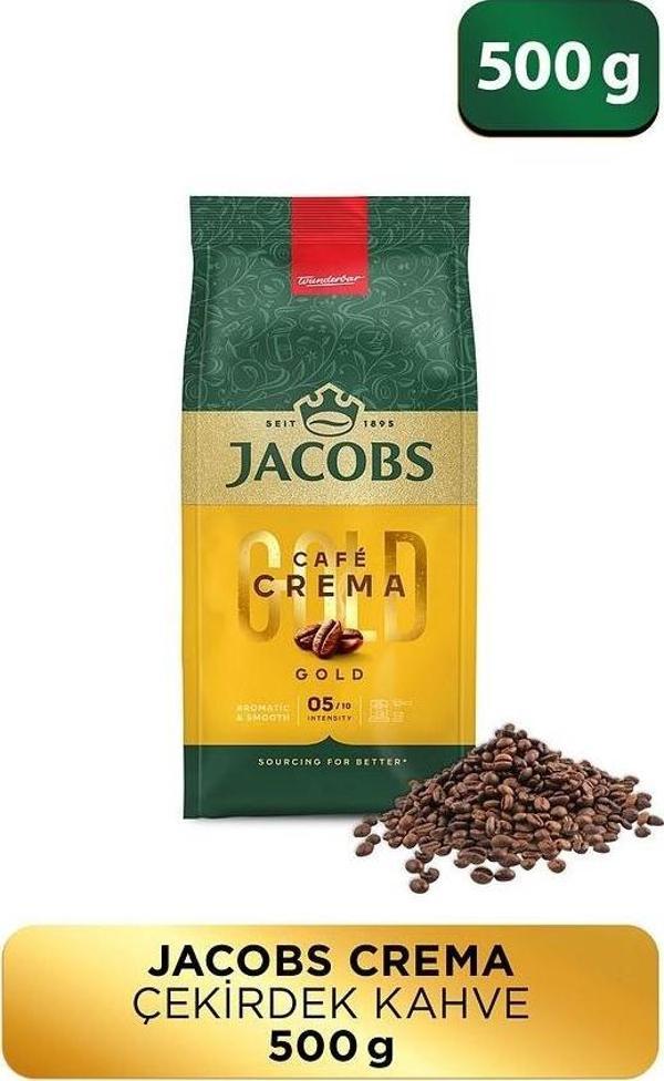Jacobs Cafe Crema Çekirdek Kahve 500 gr x 2 Adet - Image 1