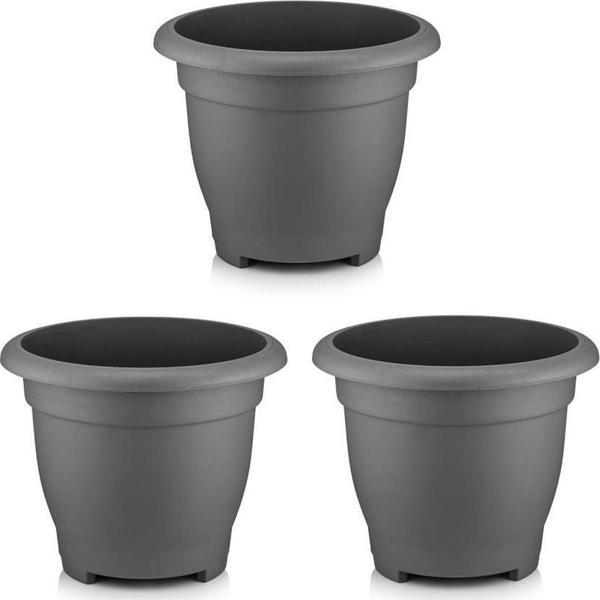 Omnipazar SO-VHS8 Dekoratif Vaha Saksı İç ve Dış Mekan 54 lt Antrasit 3 Adet - Image 1