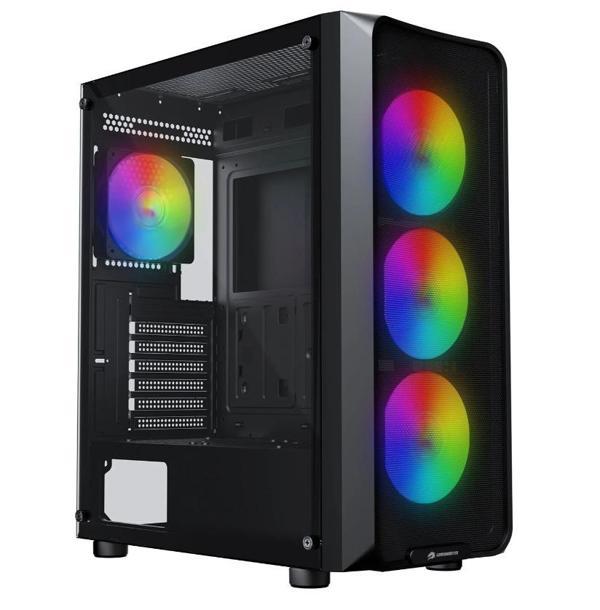GameBooster ROUND A650B 600W APFC USB 3.0 Mesh 4*Rainbow Fanlı Mid-T ATX Gaming Siyah Kasa - Image 1