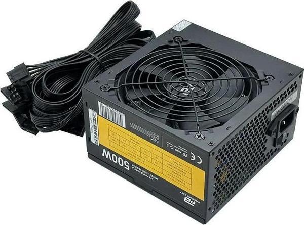 PowerBoost PB500AR 500W APFC 2*PCI-E 6+2 Pin 12cm Siyah Fanlı ATX PSU (Retail Box) - Image 1