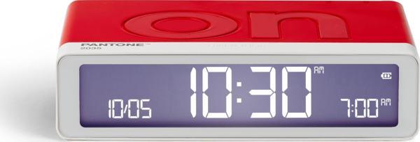 Lexon x Pantone Flip Klasik Şarj Edilebilir Alarm Saat Kırmızı - Image 1