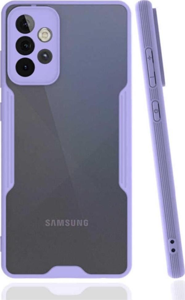 Coverzone Galaxy A32 4g Renkli Kenar Perfe Tpu Silikon Kılıf Mor - Image 1