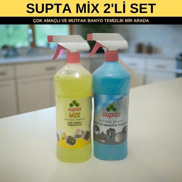 Supta Mix 2'li Set Çok Amaçlı ve Mutfak Banyo Temizlik Bir Arada - Image 1