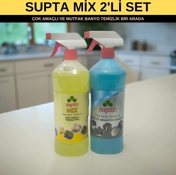 Supta Mix 2'li Set Çok Amaçlı ve Mutfak Banyo Temizlik Bir Arada - Image 1
