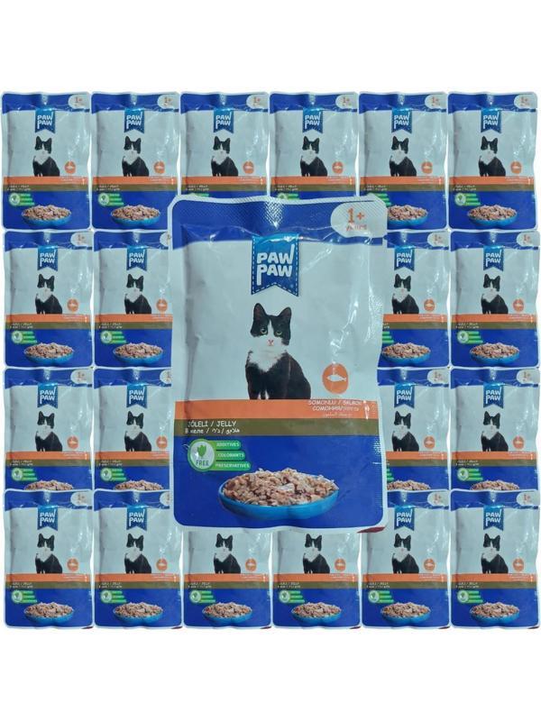 Paw Paw Jöle Içinde Somonlu Yaş Kedi Maması 85 gr x 24 Adet - Image 1