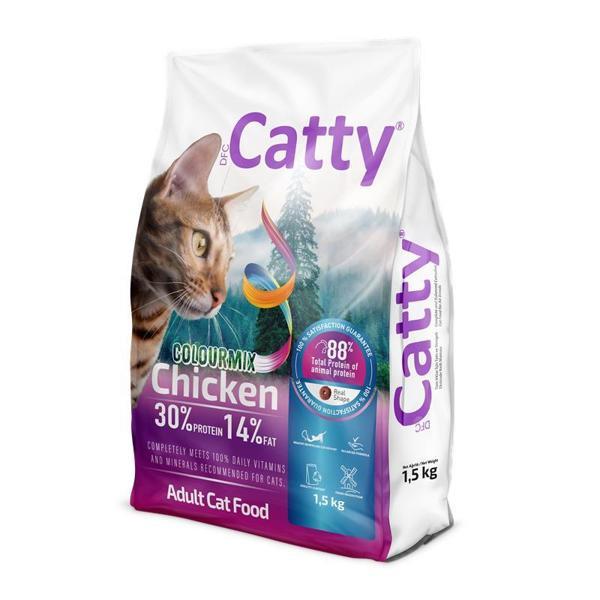 Catty Colourmix Yetişkin Kedi Maması Renkli Taneli Tavuklu 1,5 Kg - Image 1