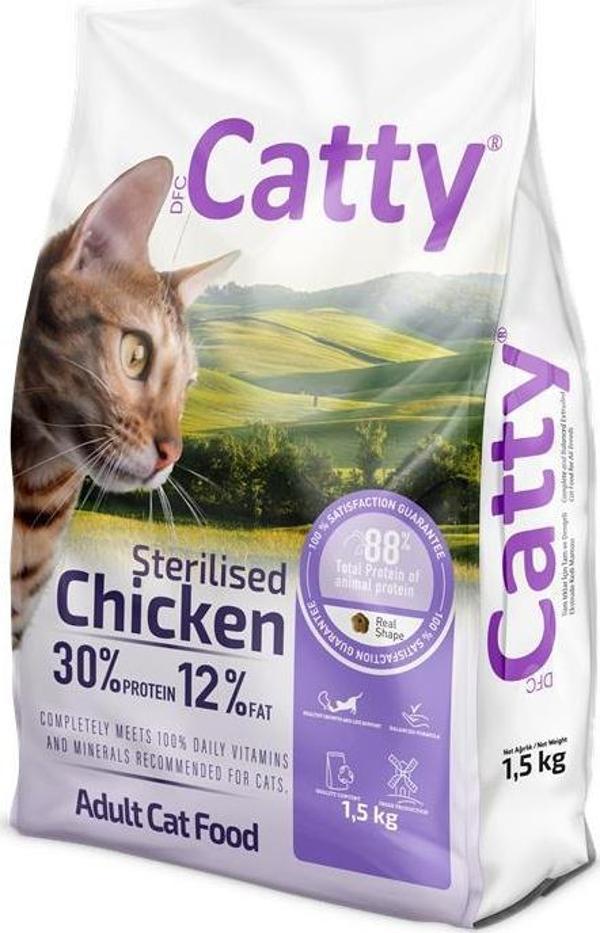 Catty Kısırlaştırılmış Kedi Maması Tavuklu 1,5 Kg - Image 1