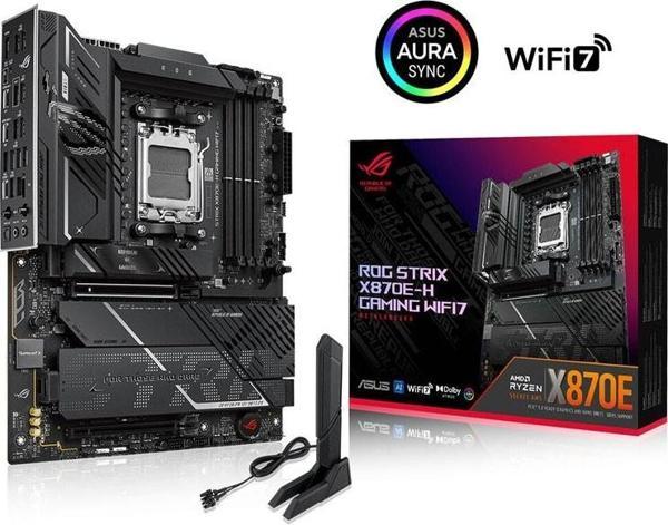 ASUS ROG STRIX X870E-H GAMING WIFI7 Soket AM5 AMD X870E DDR5 8000+MT/s(OC) Wi-Fi 7 ATX Anakart - Image 1