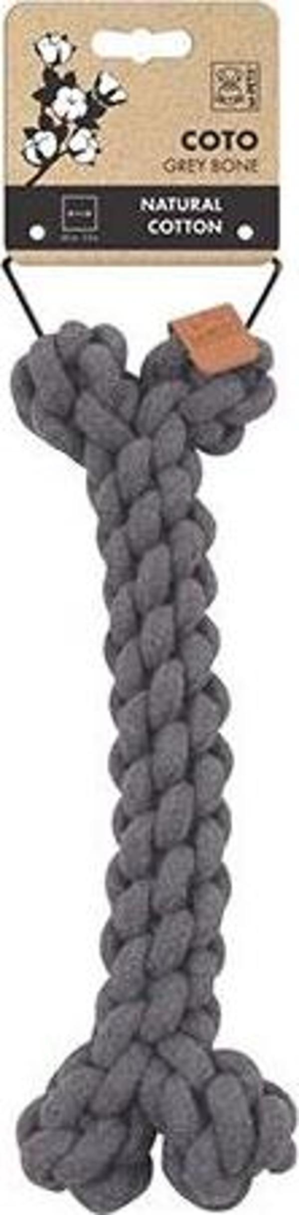 M-Pets Coto Örgü Kemik Köpek Oyuncağı Gri 30 Cm - Image 1
