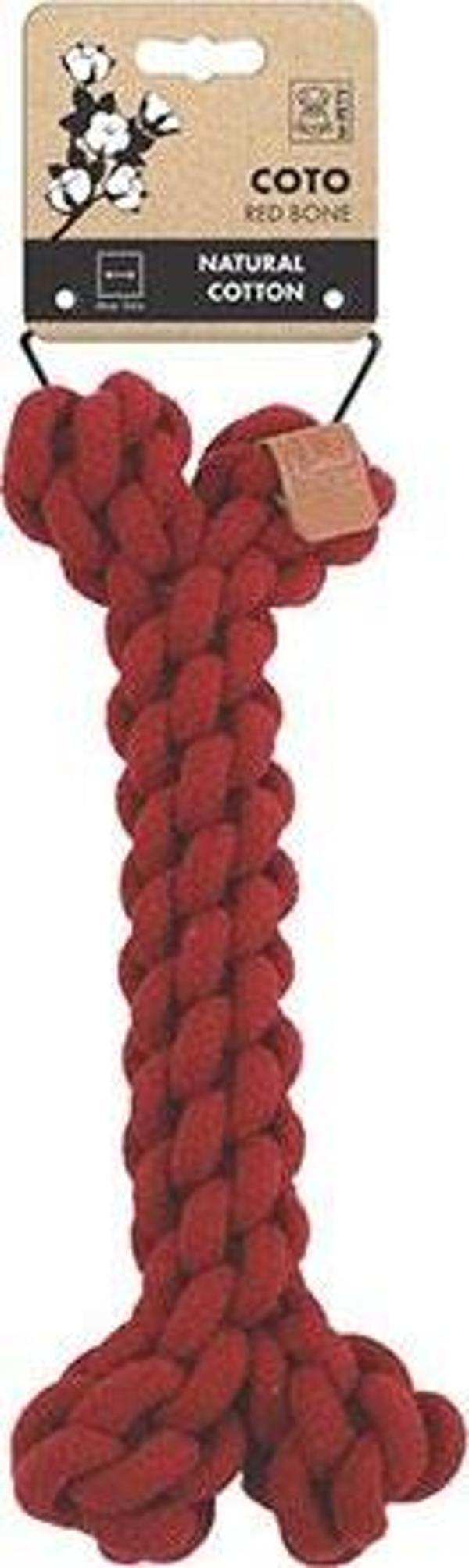 M-Pets Coto Örgü Kemik Köpek Oyuncağı Kırmızı 30 Cm - Image 1