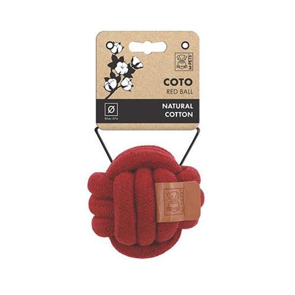 M-Pets Coto Red Ball Örgü Top Köpek Oyuncağı 9,5 Cm - Image 1