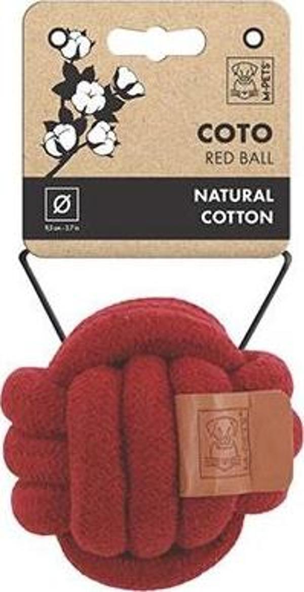 M-Pets Coto Red Ball Örgü Top Köpek Oyuncağı 9,5 Cm - Image 1