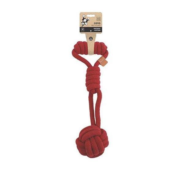 M-Pets Coto Red Tug Ball Örgü Köpek Oyuncağı 36 Cm - Image 1