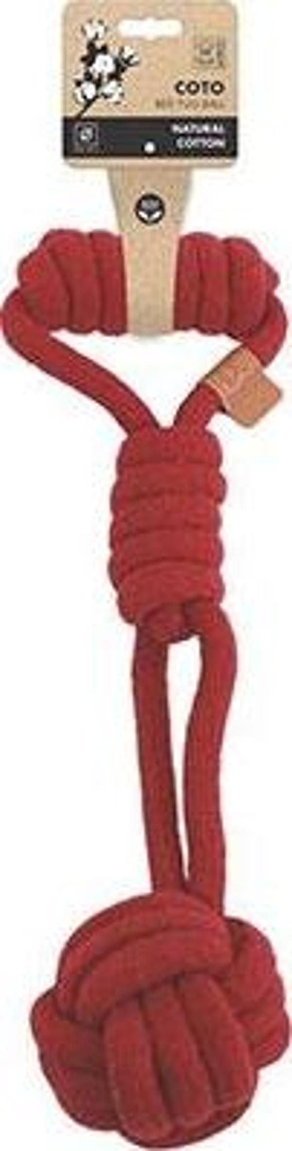 M-Pets Coto Red Tug Ball Örgü Köpek Oyuncağı 36 Cm - Image 1
