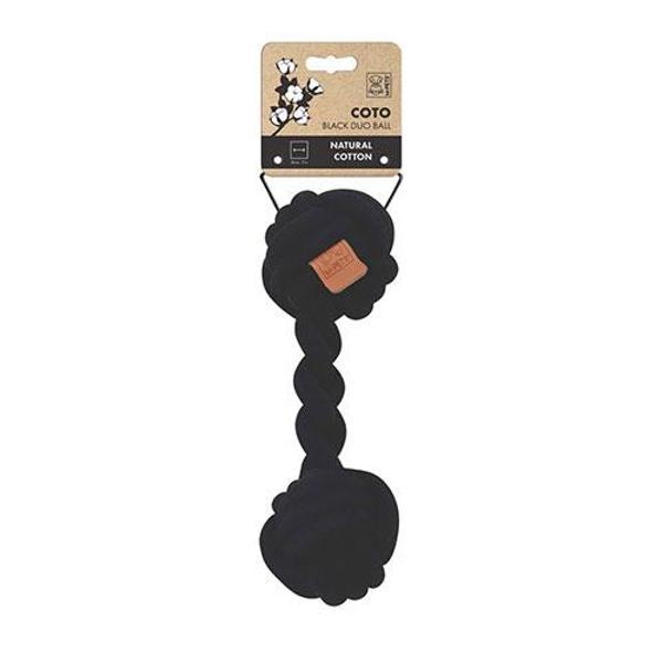 M-Pets Coto Siyah Duo Ball Örgü Köpek Oyuncağı 28 Cm - Image 1