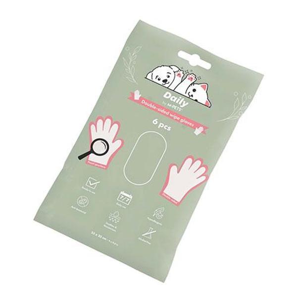 M-Pets Daily Çift Taraflı Günlük Temizlik Eldiveni 6'lı 23x25 Cm - Image 1