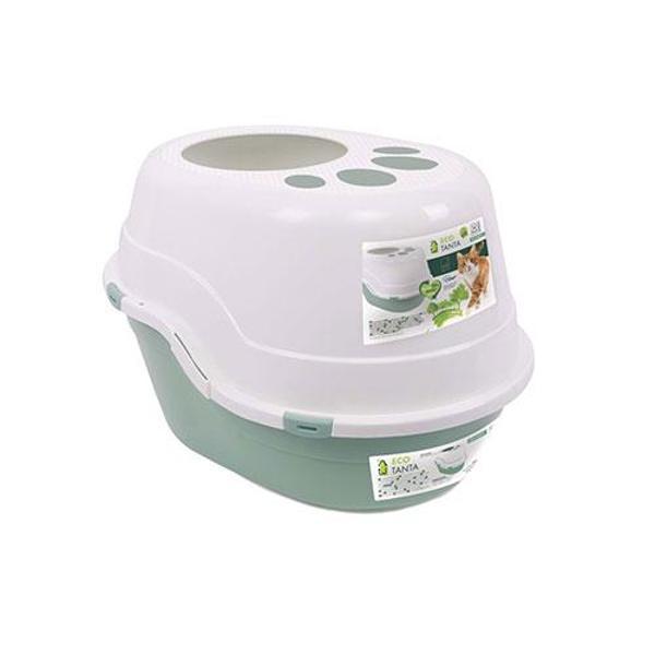 M-Pets Eco Tima Kapalı Kedi Tuvaleti Deniz Yeşili 63x49x42 Cm - Image 1
