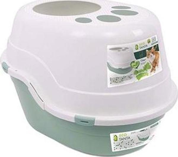 M-Pets Eco Tima Kapalı Kedi Tuvaleti Deniz Yeşili 63x49x42 Cm - Image 1