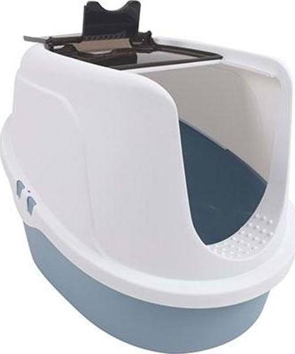 M-Pets Eco Tima Kapalı Kedi Tuvaleti Mavi 40x38x53 Cm - Image 1