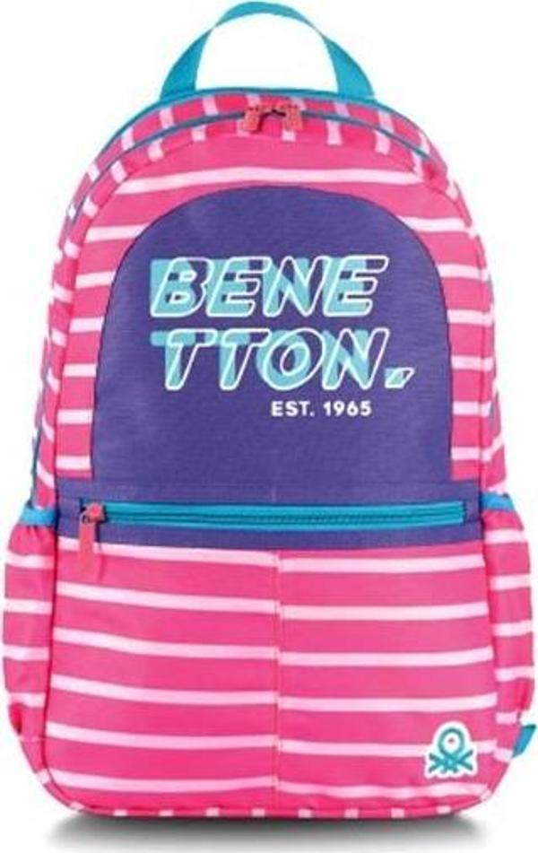 Benetton Sırt Çantası Okul Çantası Pembe Kod:03752 Orijinal - Image 1