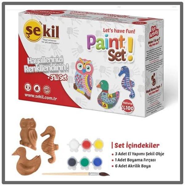 Şekil Seramik Boyama Seti Hobi Kiti 3Lü - Image 1