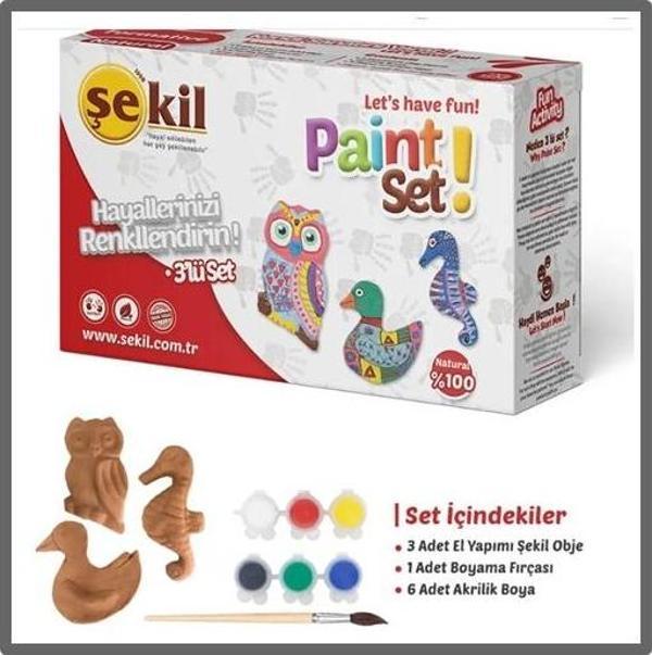 Şekil Seramik Boyama Seti Hobi Kiti 3Lü - Image 1
