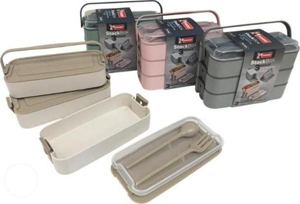 Beslenme Kabı 3 Bölmeli 3x420ml Bk-6115 Yeşil - Image 1