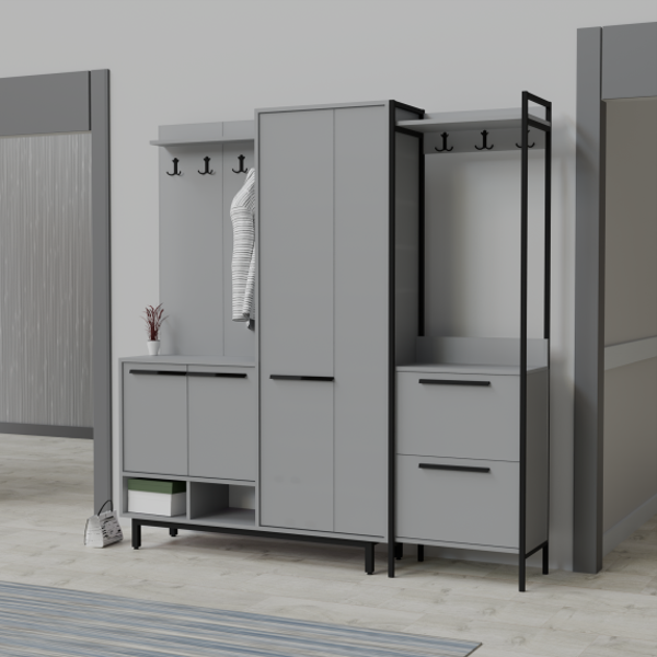 Abre Plaza Lux Portmanto Askılıklı Modern Vestiyer  Takımı - Image 1