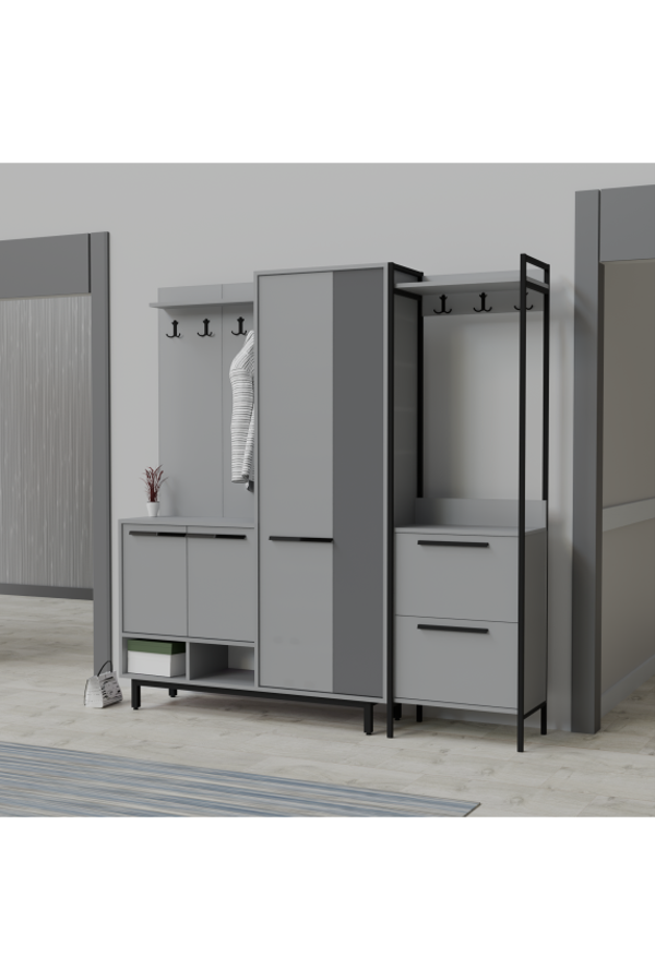 Abre Plaza Lux Portmanto Askılıklı Modern Vestiyer  Takımı - Image 1