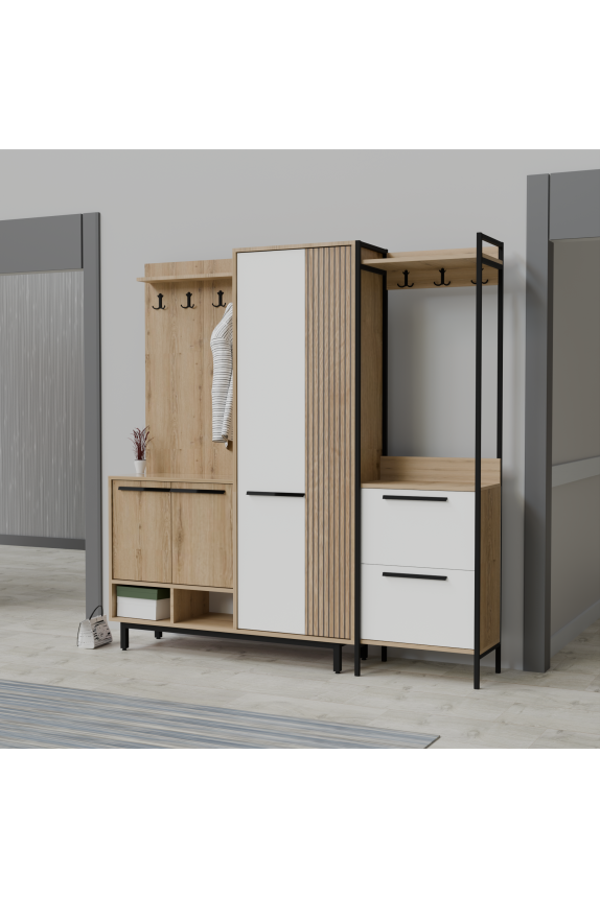 Abre Plaza Lux Portmanto Askılıklı Modern Vestiyer  Takımı - Image 1