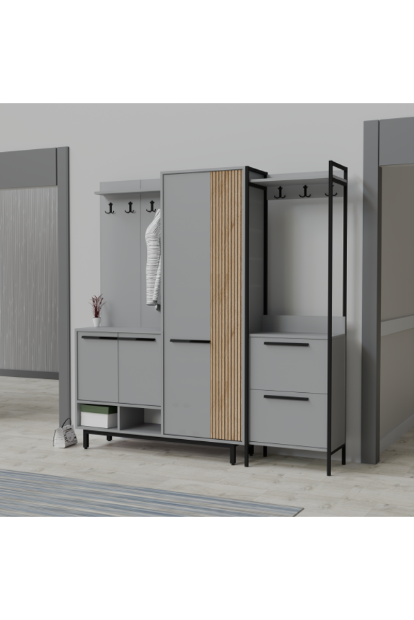 Abre Plaza Lux Portmanto Askılıklı Modern Vestiyer  Takımı - Image 1