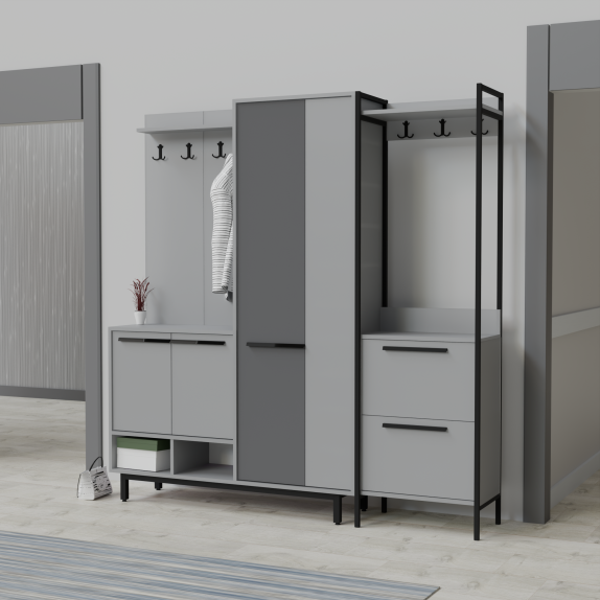 Abre Plaza Lux Portmanto Askılıklı Modern Vestiyer  Takımı - Image 1