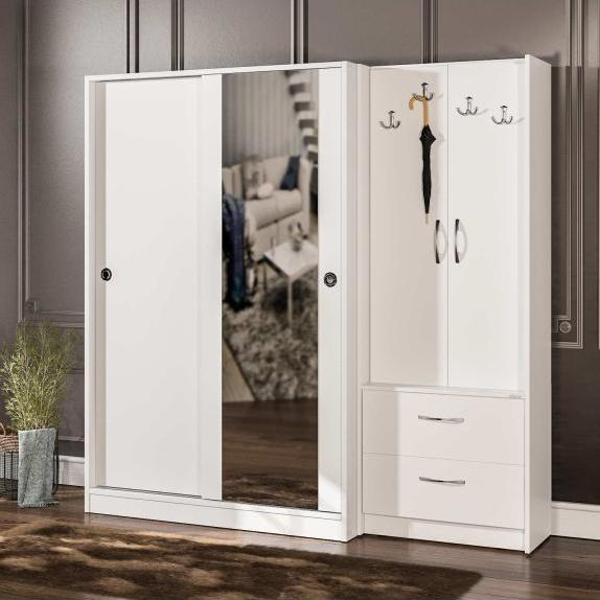 abre vm-300348 BEYAZ VESTİYER PORTMANTO AYAKKABILIK - Image 1