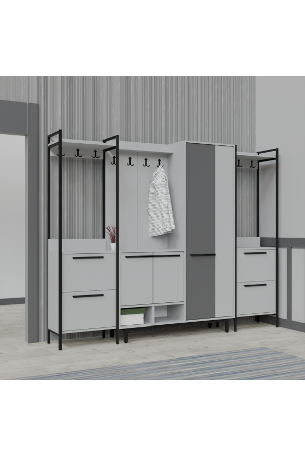 Abre X-Plaza Lux Portmanto Askılıklı Modern Vestiyer  Takımı - Image 1