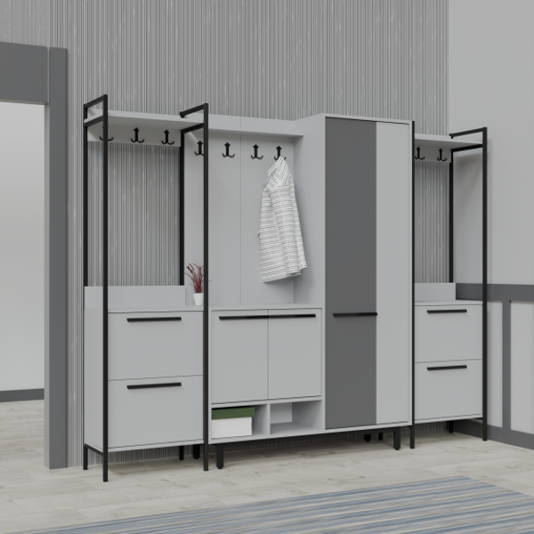 Abre X-Plaza Lux Portmanto Askılıklı Modern Vestiyer  Takımı - Image 1
